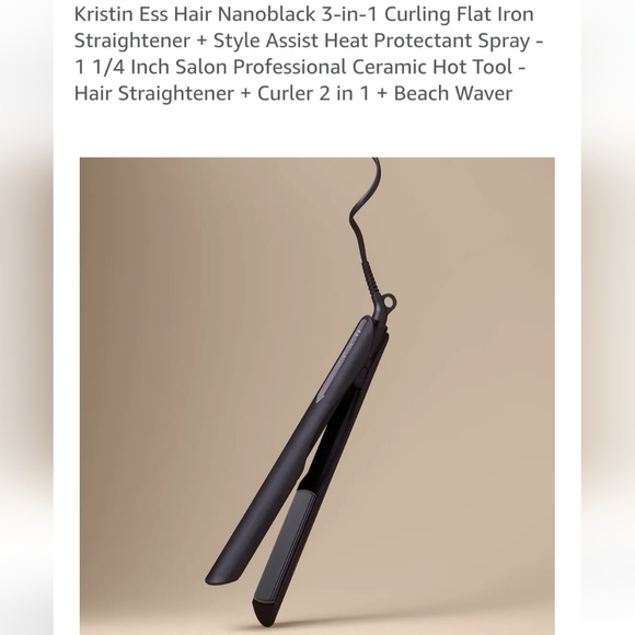 Kristin Ess Black 3-in-1 Hair Straightener and Curler - Picture 1 of 5